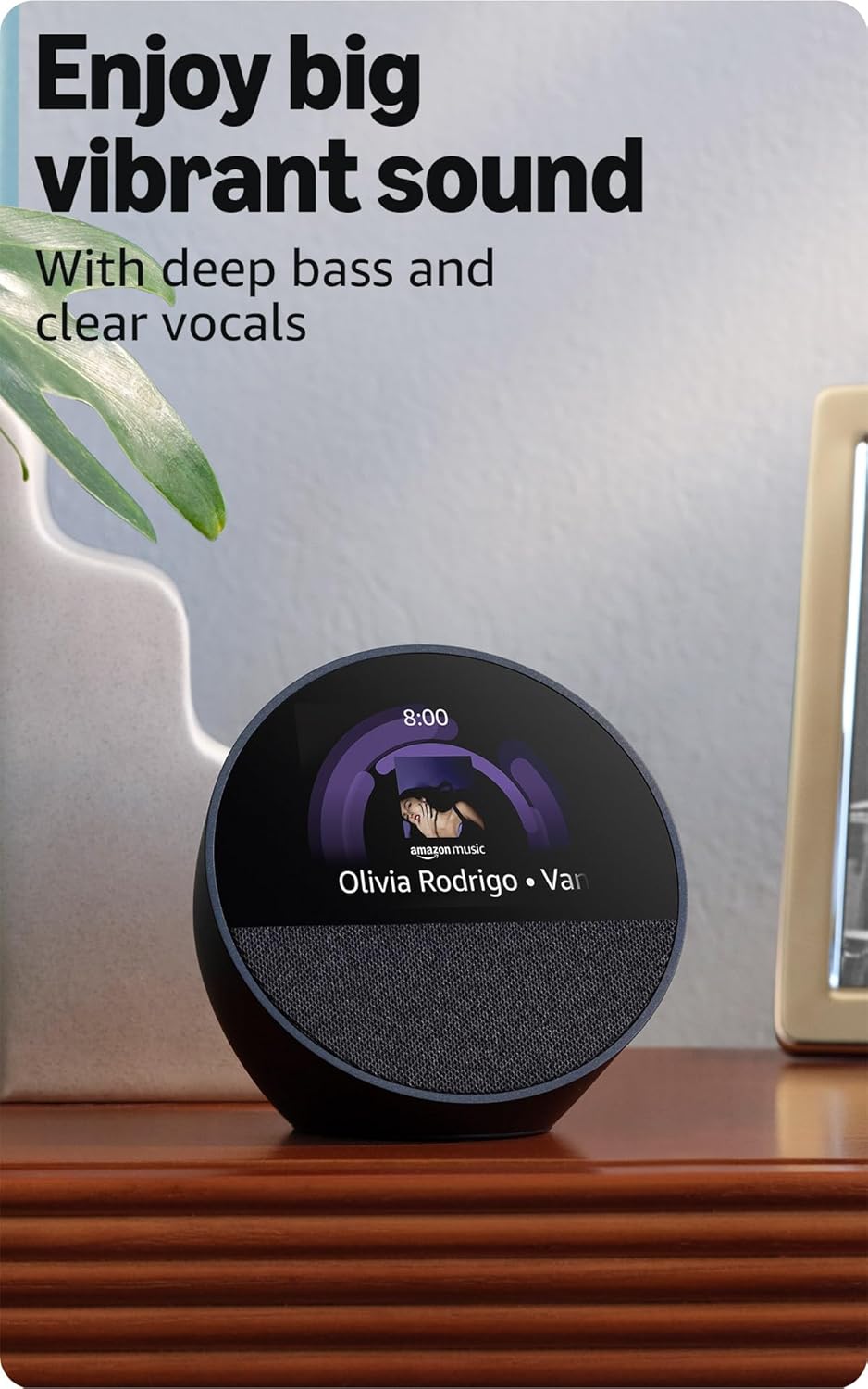Amazon Echo Spot (newest model), Great for nightstands, offices and kitchens, Smart alarm clock with Alexa+ Early Access, Glacier White - Image 5