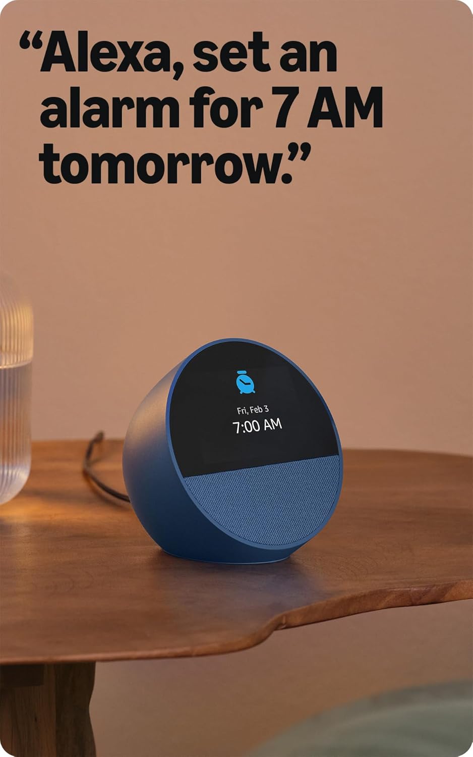 Amazon Echo Spot (newest model), Great for nightstands, offices and kitchens, Smart alarm clock with Alexa+ Early Access, Glacier White - Image 6