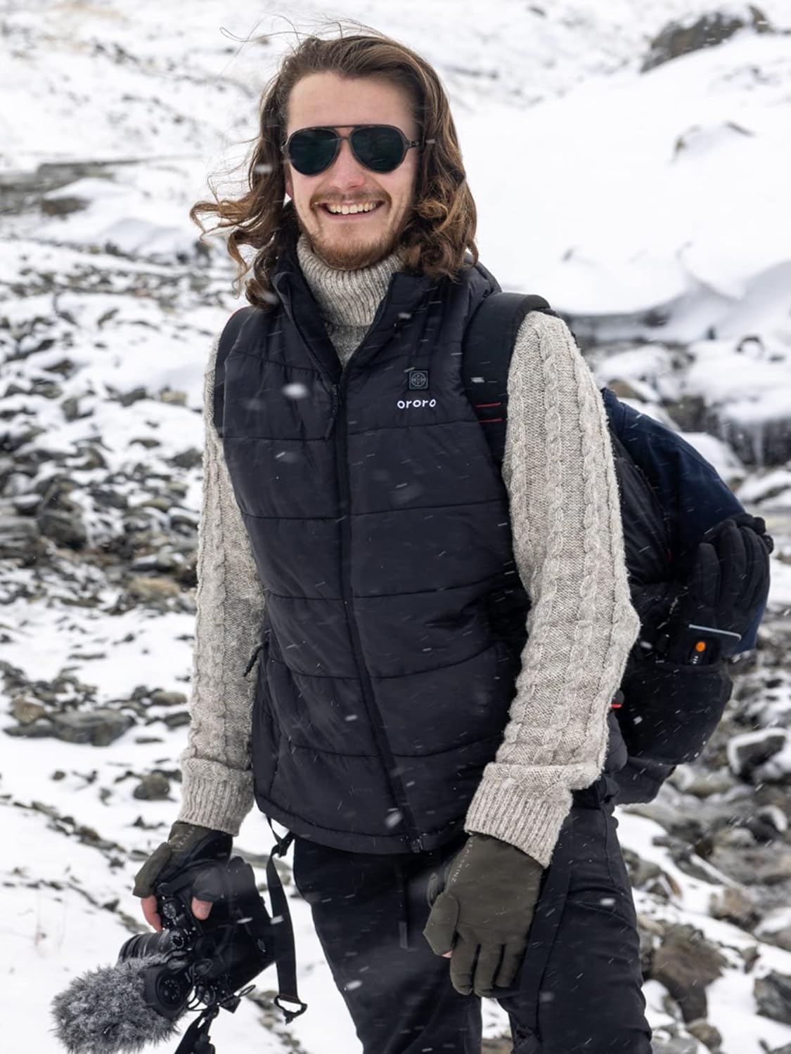 ORORO Men's Lightweight Heated Vest with USB-C Rechargeable Battery, Puffer Classic Heating Vest - Image 9