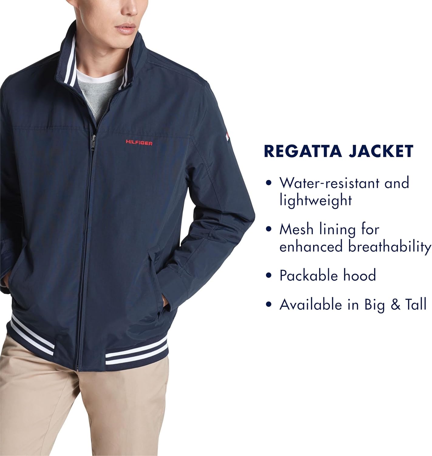 Tommy Hilfiger Men's Seated Fit Regatta Jacket with Magnetic Zipper - Image 4