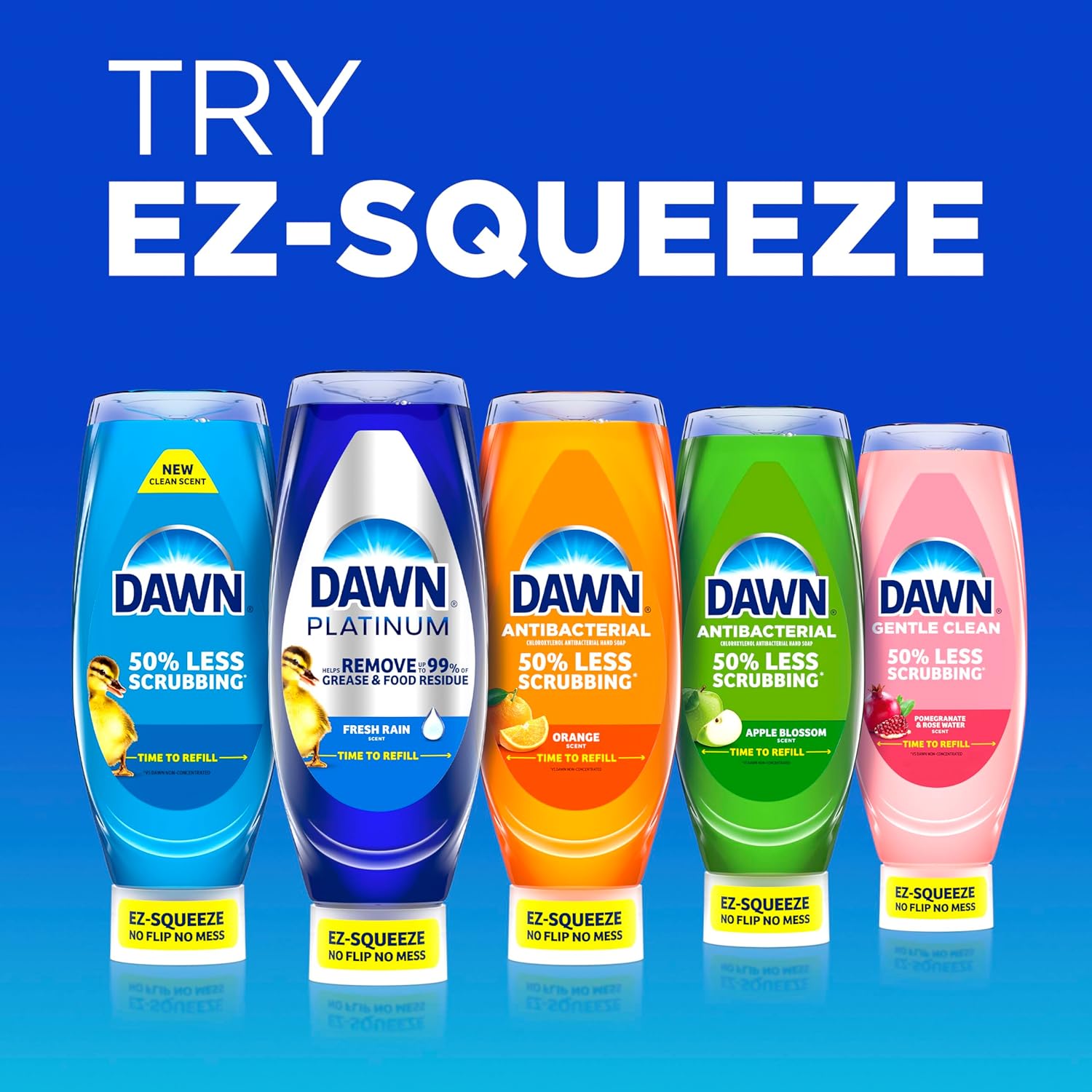 Dawn Platinum EZ-Squeeze Dish Soap Liquid, Dishwashing Liquid, Grease Removal, Upside Down Bottle, Bleach Alternative Clean Lemon, 6x18 Fl Oz Bundle - Image 7