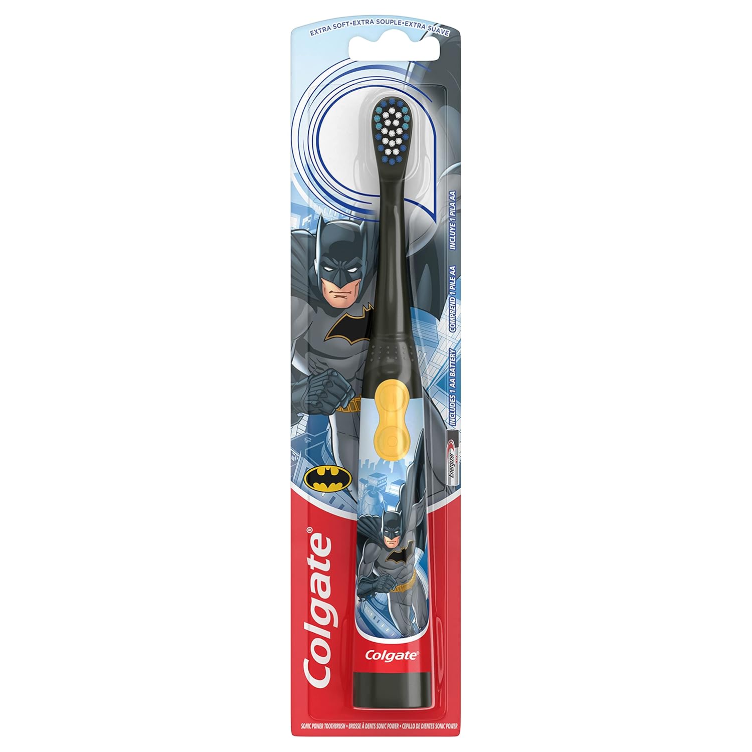 Colgate Kids Battery Powered Toothbrush, Batman, Extra Soft Toothbrush, Ages 3 and Up, 1 Pack