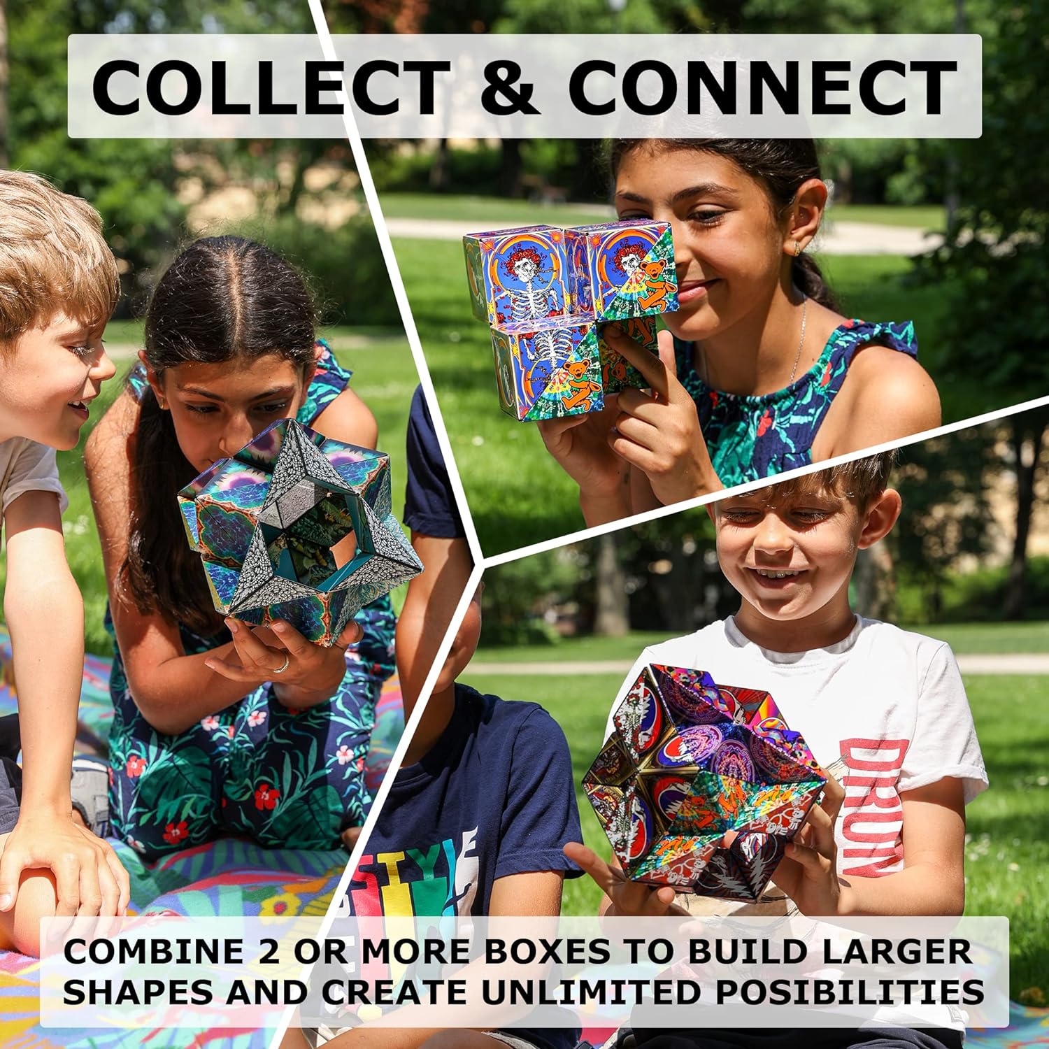 Shashibo Shape Shifting Box - Award-Winning STEM Fidget Toy with Strong Magnets - Fidget Cube Transforms Into 100+ Shapes, Christmas Stocking Stuffers Gift for Kids, Teens, and Adults (Moon) - Image 7