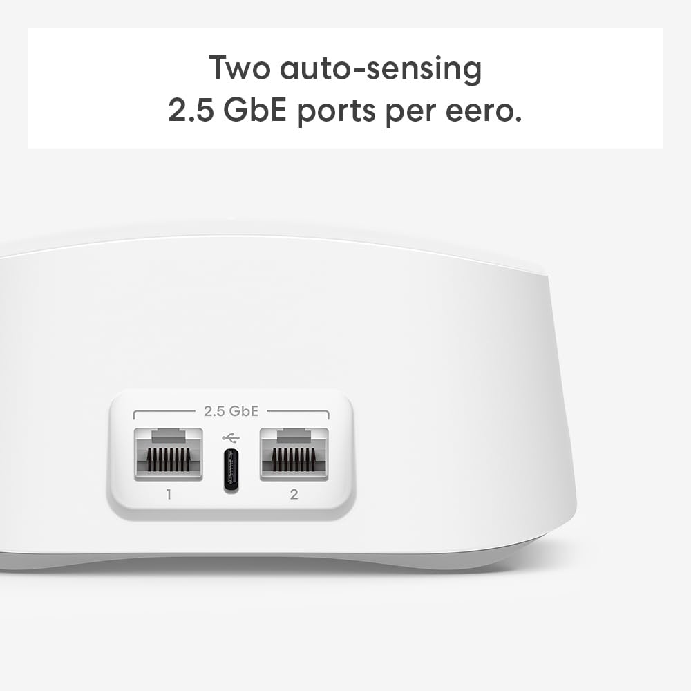Amazon eero 7 dual-band mesh Wi-Fi 7 router (newest model) - Supports internet plans up to 2.5 Gbps, Coverage up to 4,000 sq. ft., 2-pack - Image 3