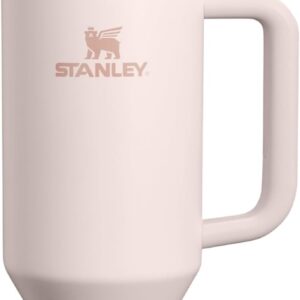 STANLEY Quencher H2.0 Tumbler with Handle and Straw 40 oz Flowstate 3-Position Lid Cup Holder Compatible for Travel Insulated Stainless Steel Cup BPA-Free Rose Quartz 2.0