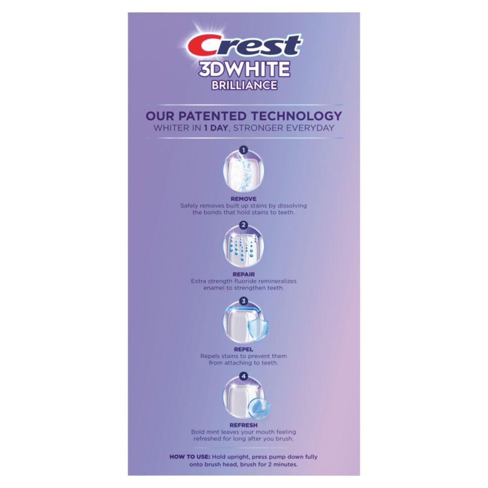 Crest 3DWhite Brilliance Deep Stain Remover Brilliant White Toothpaste - 3.1oz/2pk - Image 11