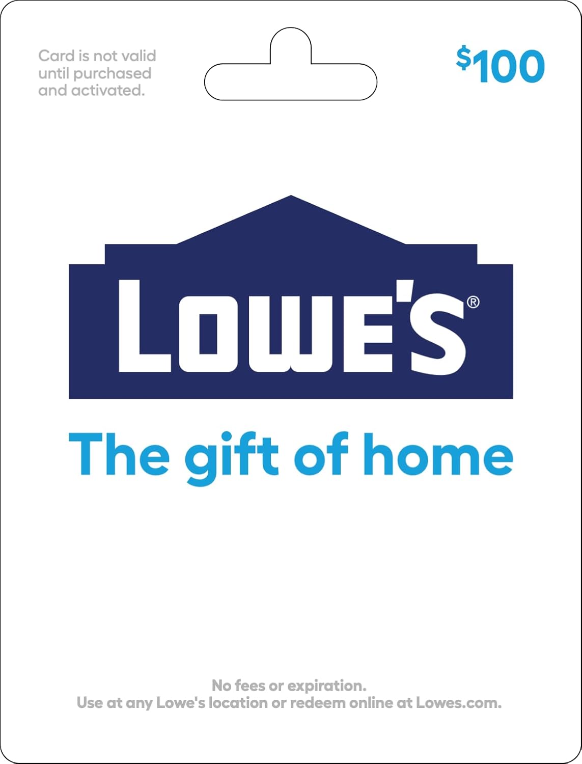 Lowe's Physical Gift Card - $100