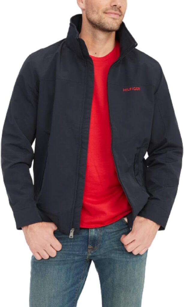 Tommy Hilfiger Men's Seated Fit Regatta Jacket with Magnetic Zipper