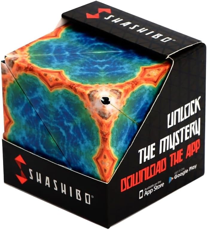Shashibo Shape Shifting Box - Award-Winning STEM Fidget Toy with Strong Magnets - Fidget Cube Transforms Into 100+ Shapes, Christmas Stocking Stuffers Gift for Kids, Teens, and Adults (Earth)