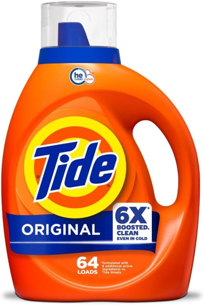 Tide Laundry Detergent Liquid, Original Scent, 64 Loads, 80 FL OZ, Works on 100% of Common Stains, Laundry Soap, Liquid Laundry Detergent