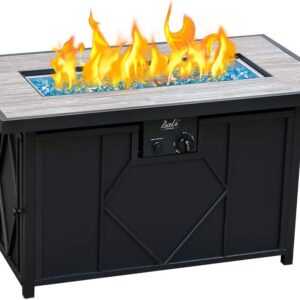 BALI OUTDOORS Fire Pit Table Propane Gas Firepit Rectangular Fire Table 42In 60,000 BTU for Outside Patio Backyard Deck Balcony