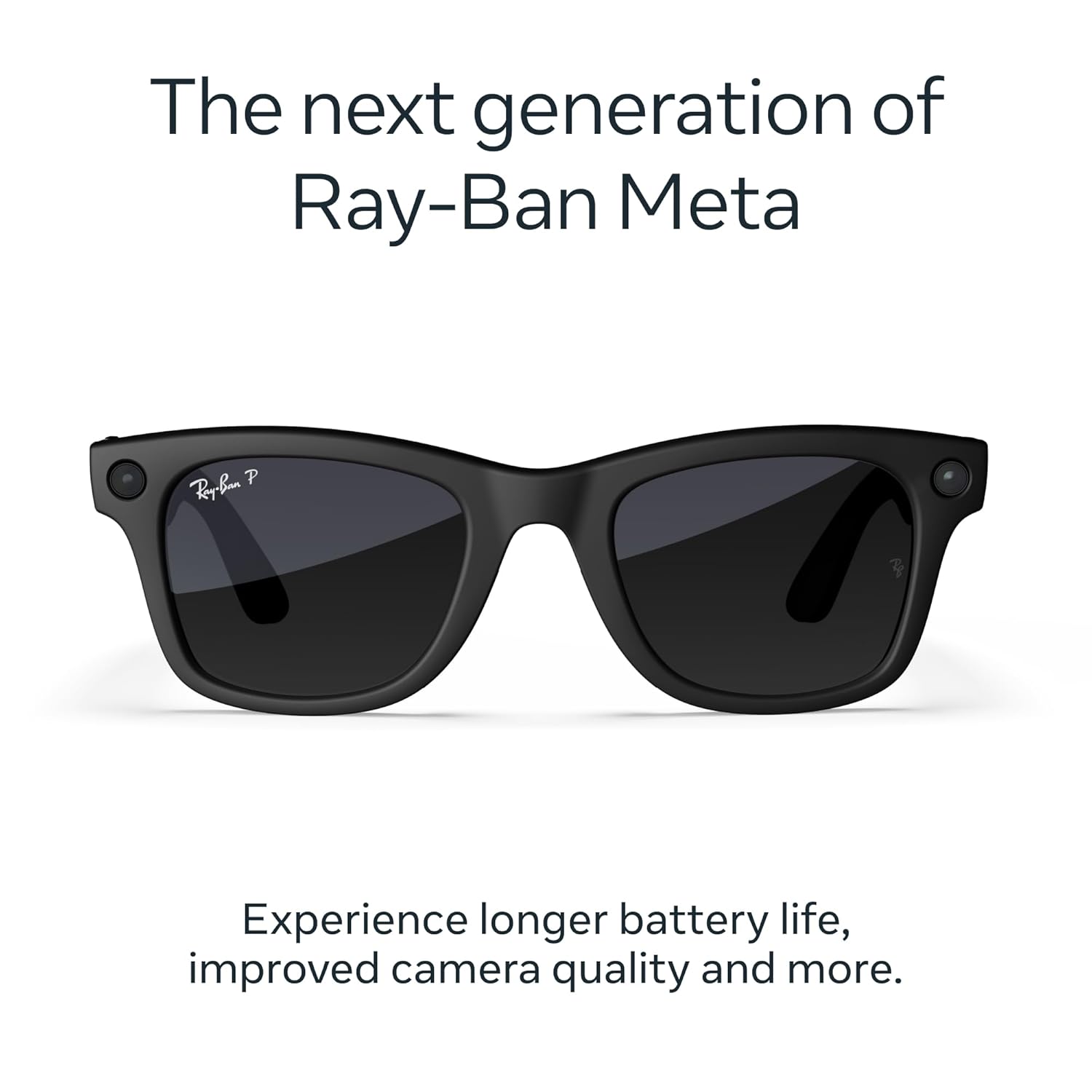 Ray-Ban Meta (Gen 2), Wayfarer, Matte Black | Smart AI Glasses for Men, Women — 2x Battery Life — 3K Ultra HD Resolution — 12 MP Ultra-Wide Camera, Audio, Video — Polarized Gradient Graphite Lenses - Image 2