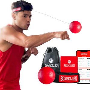 Boxbollen® Boxing Reflex Ball – Celebrity-Endorsed Home Workout Game – App-Connected Punch Counter – Hand Eye Coordination Training Ball – Christmas Gift for Boxers, All Ages – Stocking Stuffer