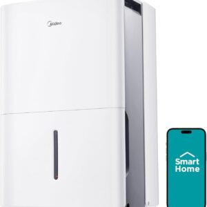 Midea 4,500 Sq. Ft.Dehumidifier for Basement, With Reusable Air Filter 50 Pint – Ideal For Basements, Large & Medium Sized Rooms, And Bathrooms (White)