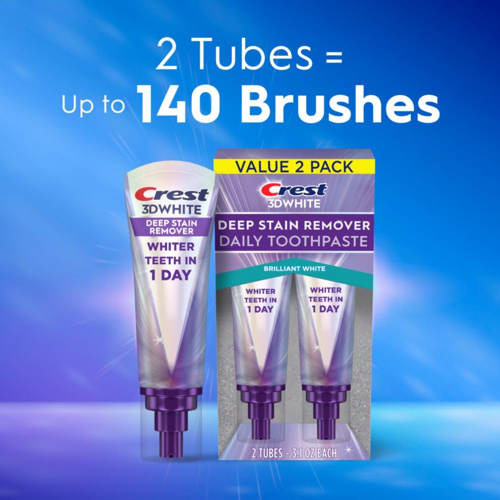 Crest 3DWhite Brilliance Deep Stain Remover Brilliant White Toothpaste - 3.1oz/2pk - Image 9