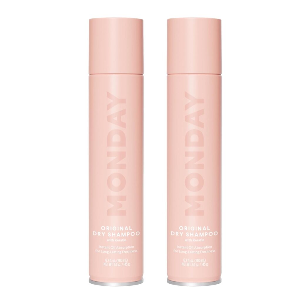 MONDAY HAIRCARE ORIGINAL Dry Shampoo with Keratin, oil-absorbing for All Hair Types 200 mL, Dual Pack