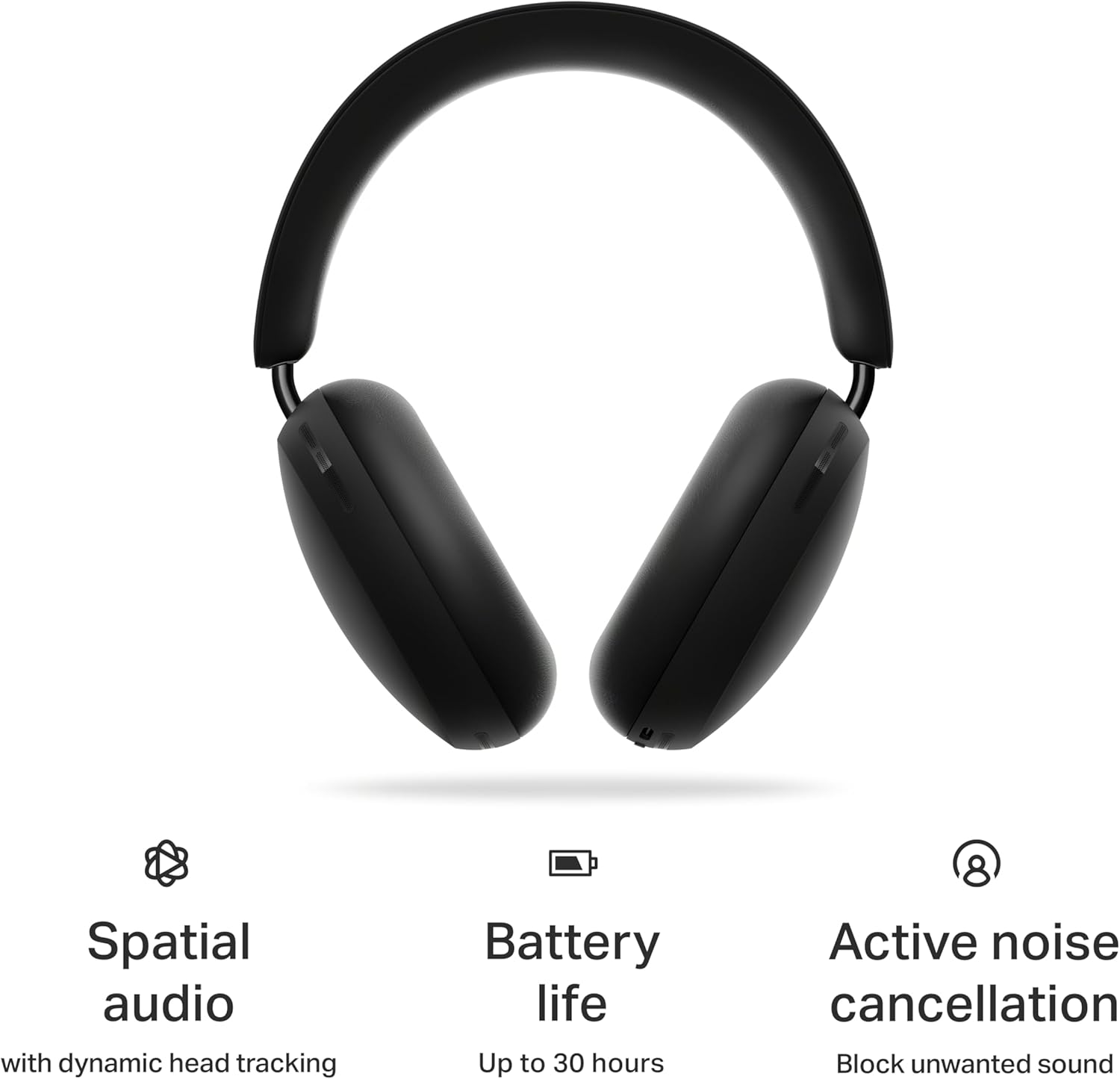 Sonos Ace | Noise Cancelling Wireless Over-Ear Headphones with Bluetooth, 30-Hour Battery Life, Spatial Audio, Dolby Atmos, Dynamic Head Tracking - Black - Image 3