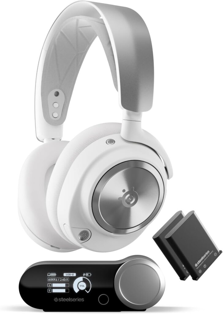 SteelSeries Arctis Nova Pro Wireless Multi-System Gaming Headset — Neodymium Magnetic Drivers — Active Noise Cancellation — 2 Battery System — ClearCast Gen 2 Mic — PC, PS5, PS4, Switch, Mobile