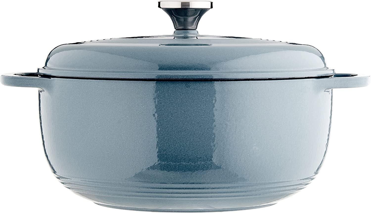 Lodge 7.5 Quart Enameled Cast Iron Dutch Oven with Lid – Dual Handles – Oven Safe up to 500° F or on Stovetop - Use to Marinate, Cook, Bake, Refrigerate and Serve – Storm Blue - Image 2