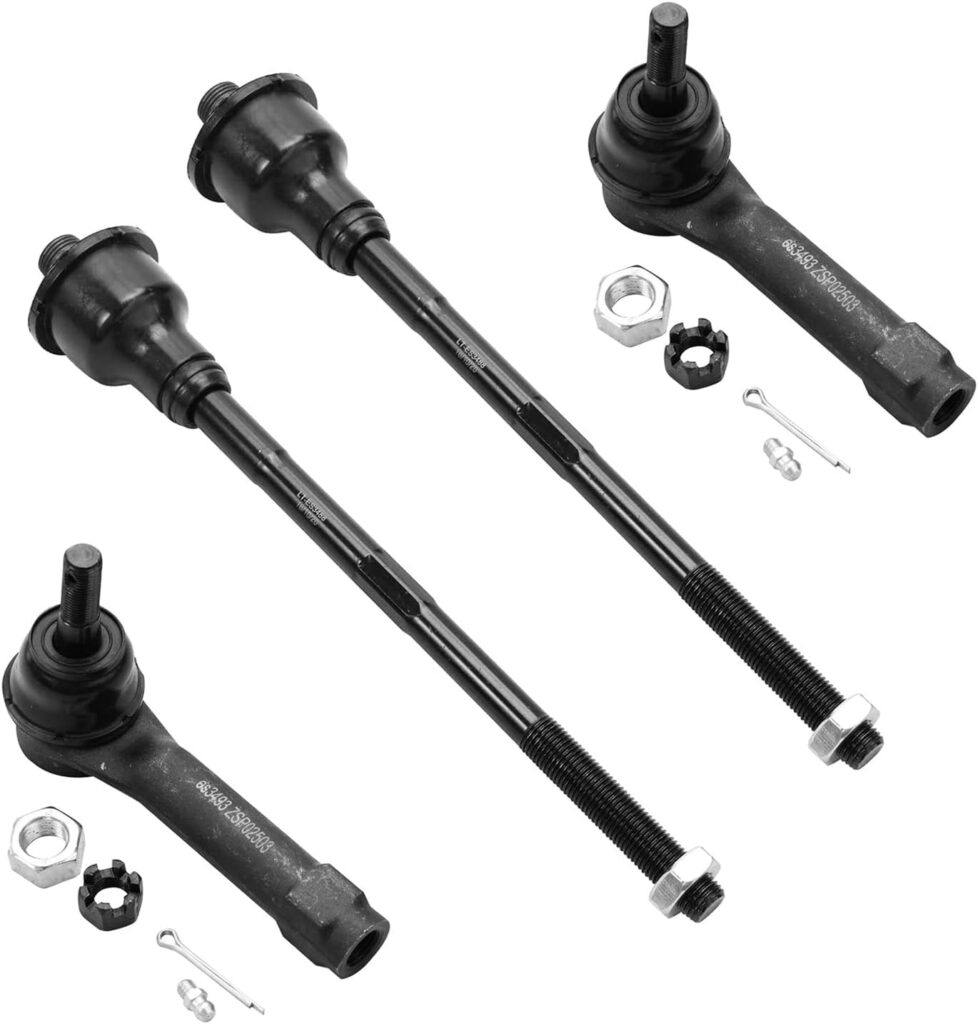 Detroit Axle - Front 4pc Tie Rods for Chevy GMC Silverado Sierra Yukon XL Suburban 2500 Tahoe Cadillac Escalade ESV EXT, 4 Inner and Outer Tie Rod Ends Replacement