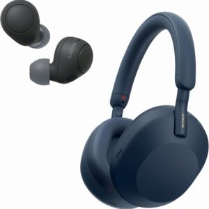 Sony WH-1000XM5 Premium Noise Canceling Headphones (Midnight Blue) with Free WF-C700N Truly Wireless Noise Canceling Earbuds (Black)