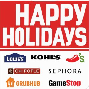 Multi-Brand Choice Cards Happy Holidays Gift Card