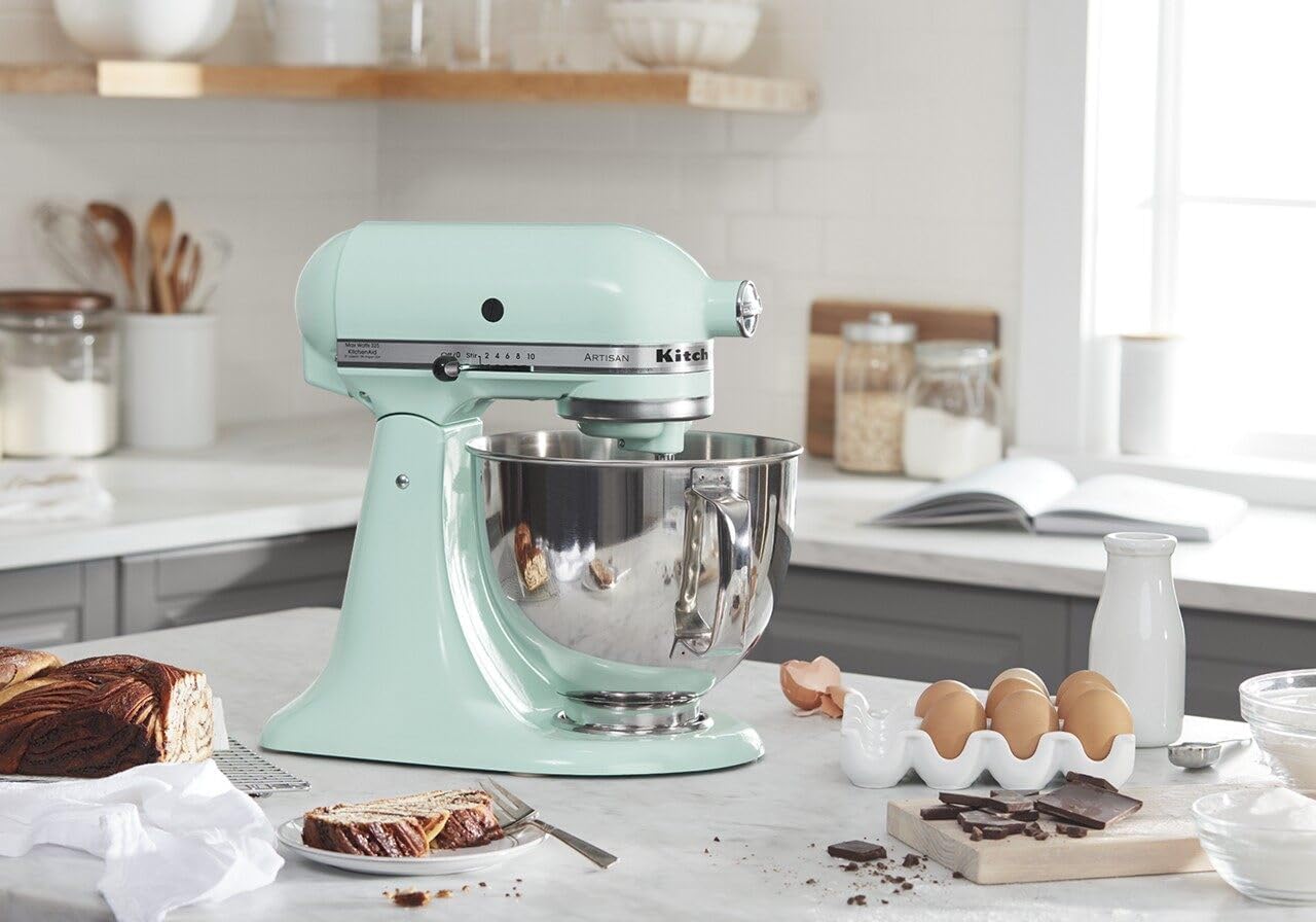 KitchenAid Artisan Series 5 Quart Tilt Head Stand Mixer with Pouring Shield KSM150PS, Ice Blue - Image 3