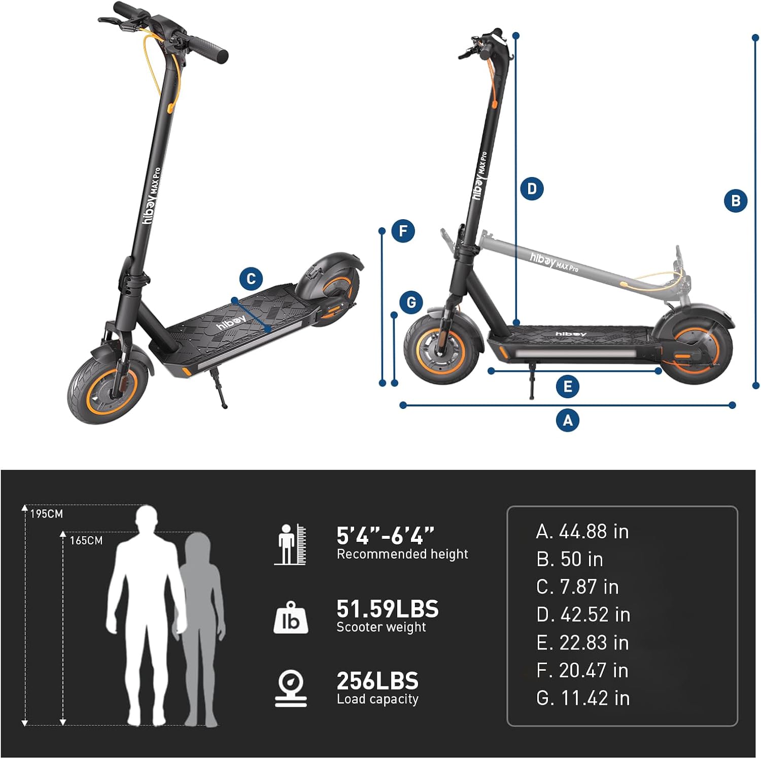 Hiboy S2R Plus/MAX Pro/U2 Pro Electric Scooter, 500W–810W Peak Motor, 19–22 MPH, 22–46.6 Miles Long Range, Foldable Commuter Electric Scooter for Adults - Image 7