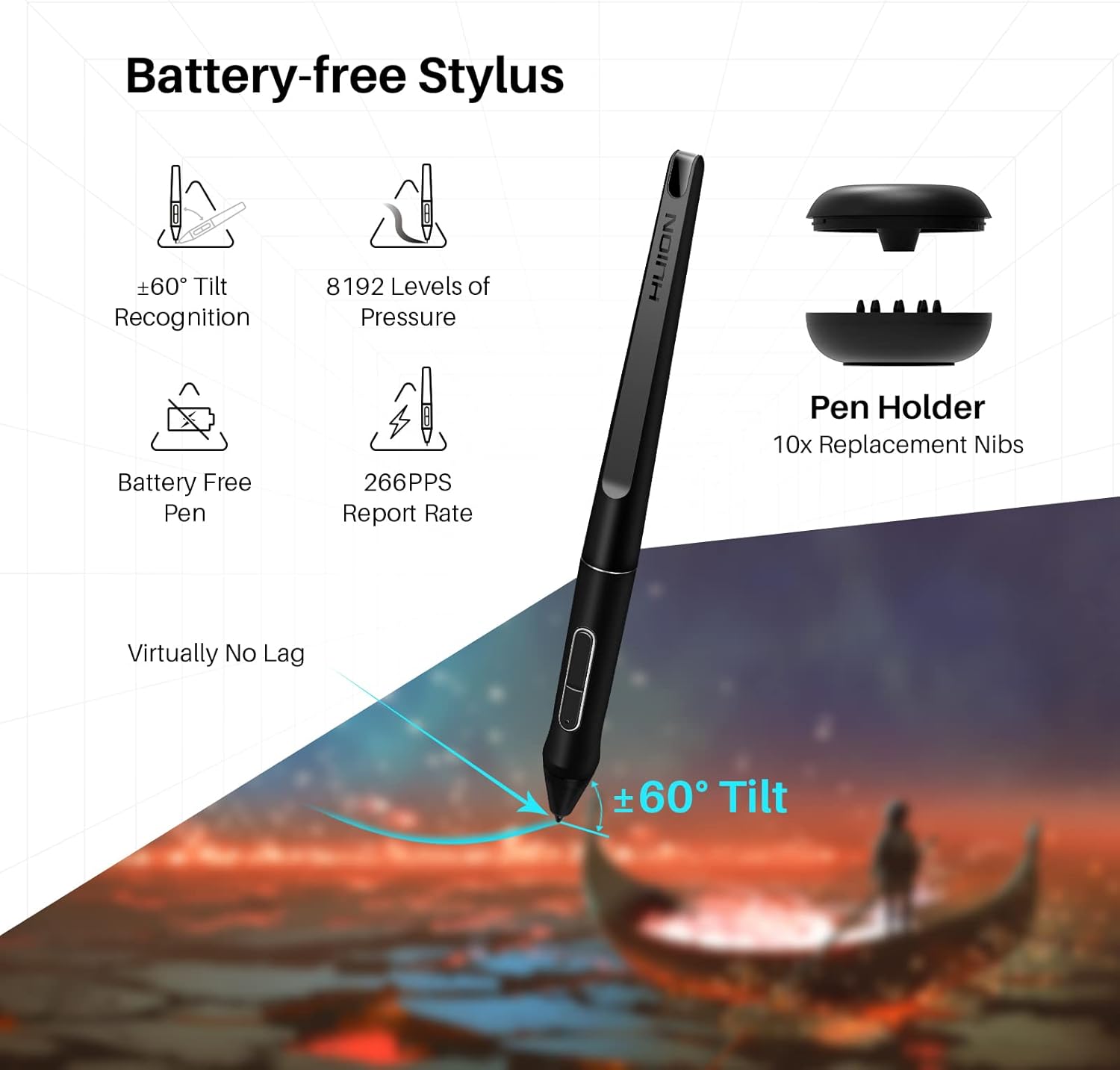 HUION KAMVAS Pro 16 Drawing Tablet with Screen, 15.6 inch Pen Display Anti-Glare Glass 6 Shortcut Keys Adjustable Stand, Graphics Tablet for Drawing, Writing, Design, Work with Windows, Mac and Linux - Image 5