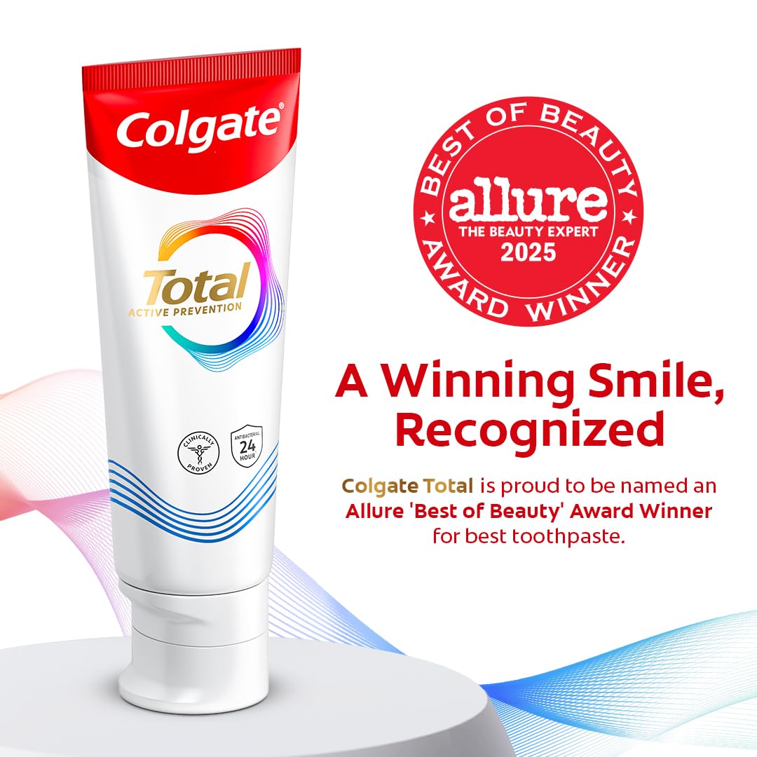 Colgate Total Whitening Toothpaste Paste, 5.1 oz, 4 Pack, Fluoride, Antibacterial, for Plaque, Gingivitis, Sensitivity, Stain Removal, Clinically Proven, Mint, Teeth Whitening, Stannous Fluoride - Image 4