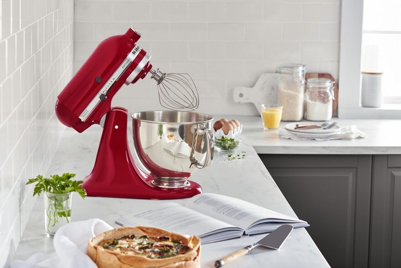 KitchenAid KSM150PSER Artisan Tilt-Head Stand Mixer with Pouring Shield, 5-Quart, Empire Red - Image 7