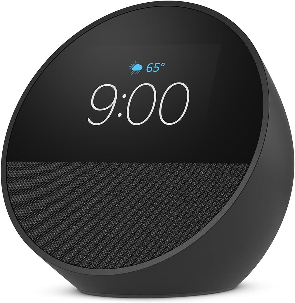 Amazon Echo Spot (newest model), Great for nightstands, offices and kitchens, Smart alarm clock with Alexa+ Early Access, Black - Image 2