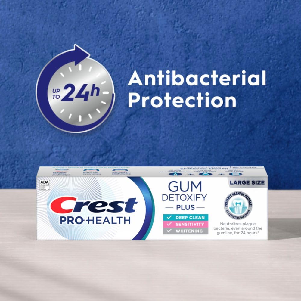 Crest Pro-Health Gum Detoxify Plus Toothpaste 4.5 oz Pack of 3 - Antibacterial Fluoride Toothpaste, Sensitivity Protection, Whitens Teeth, Anticavity, Plaque Control - Image 9