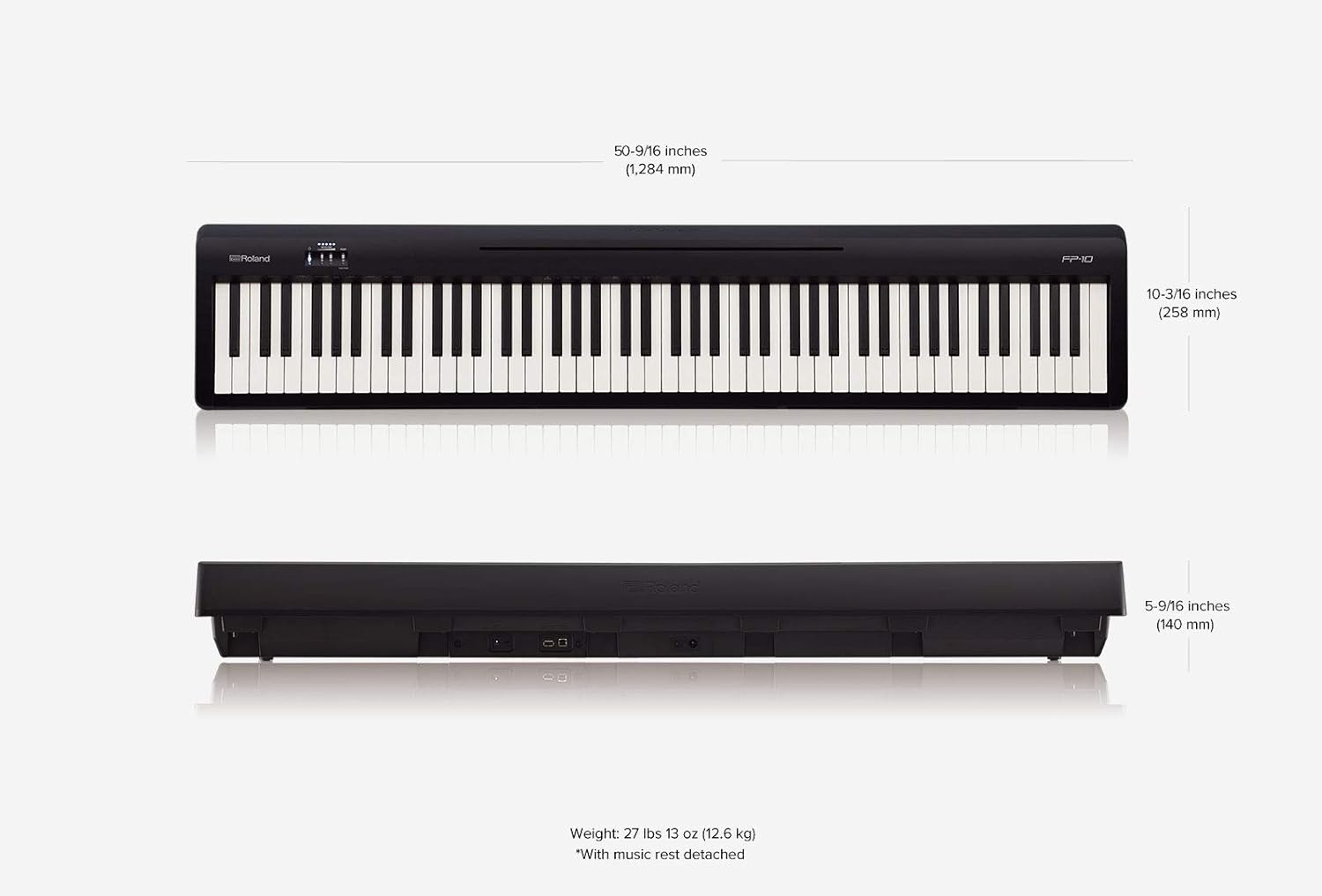 Roland FP-10 | Compact 88-Note Digital Piano | SuperNATURAL Piano Tones | Authentic Acoustic Feel Keyboard | Great for Beginners & Experienced Players | Bluetooth & MIDI Connectivity - Image 3