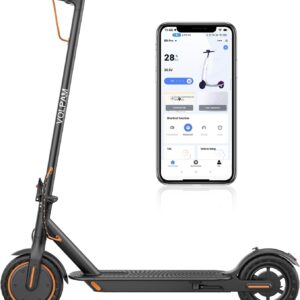 VOLPAM Electric Scooter, 350W/500W Powerful Motor, 8.5″/10″ Solid Tires, 19/22Mph, 28/23/21/16 Miles Max Range, Dual Braking