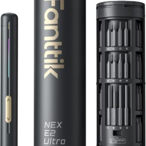 Fanttik E2 Ultra Mini Electric Screwdriver, Cordless Screwdriver, Max 0.6N.m, 50 Magnetic Bits, 5/32” Hex, Magnetic Storage, Repair Tool for Electronics, Camera, Laptop, and PC Build (Grey)