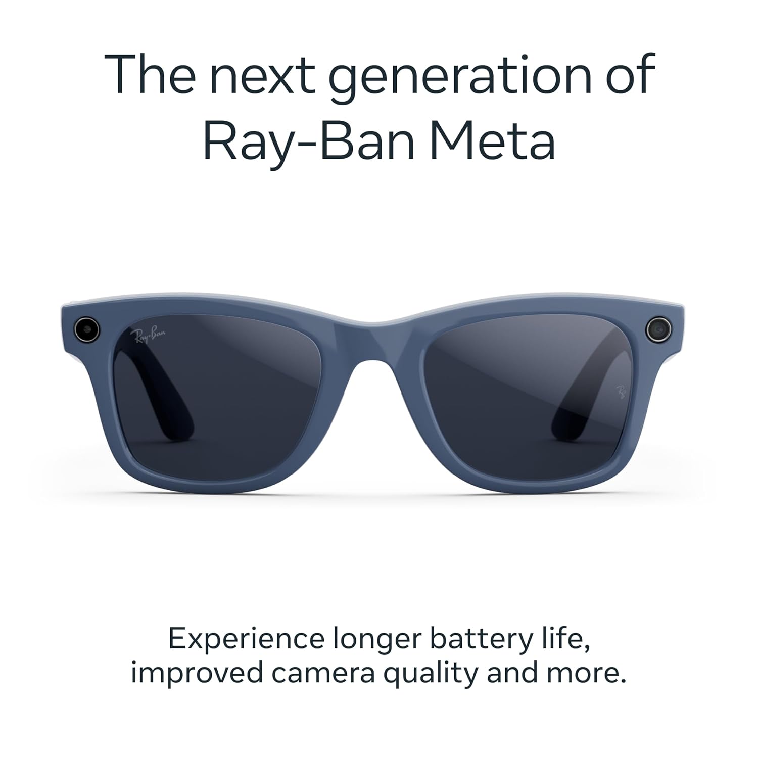 Ray-Ban Meta (Gen 2), Wayfarer, Shiny Cosmic Blue | Smart AI Glasses for Men, Women — 2x Battery Life — 3K Ultra HD Resolution — 12 MP Ultra-Wide Camera, Audio, Video — Transitions® Sapphire Lenses - Image 2
