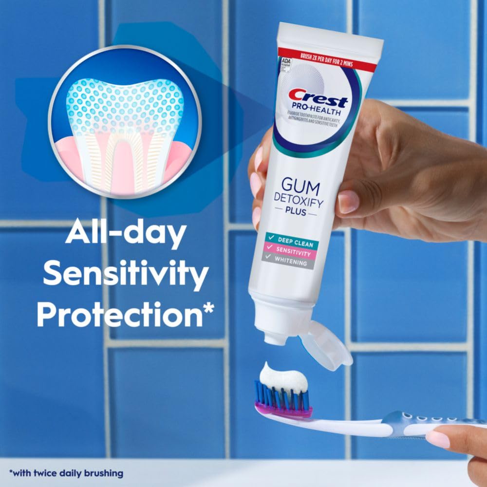 Crest Pro-Health Gum Detoxify Plus Toothpaste 4.5 oz Pack of 3 - Antibacterial Fluoride Toothpaste, Sensitivity Protection, Whitens Teeth, Anticavity, Plaque Control - Image 3