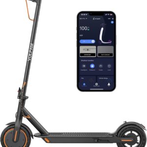 VOLPAM Electric Scooter, 350W/500W Powerful Motor, 8.5″/10″ Solid Tires, 19/22Mph, 28/23/21/16 Miles Max Range, Dual Braking
