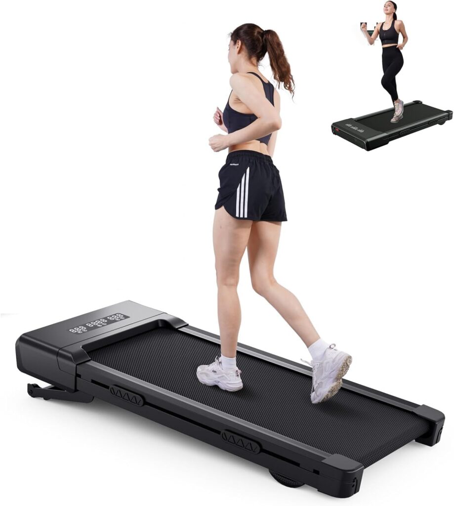 SupeRun Walking Pad, Under Desk Treadmill, 3 in 1 Portable Treadmill with Remote Control LED Display, 2.5 HP Quiet Walking Jogging Machine for Office Home Use, 300 Lbs Capacity