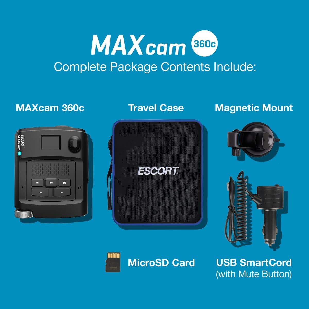 Escort MAXcam 360c Laser Radar Detector and Dash Camera - Great Range, 360° Protection, Shared Alerts, Incident Reports, Apple CarPlay and Android Auto Compatible, 16GB SD Card Included - Image 7