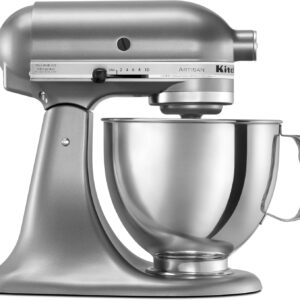 KitchenAid Artisan Series 5 Quart Tilt Head Stand Mixer with Pouring Shield KSM150PS, Contour Silver