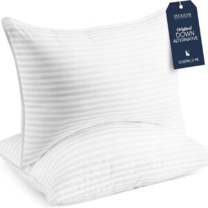 Beckham Hotel Collection Bed Pillows Standard/Queen Size Set of 2 – Original Soft Down Alternative Pillow for Sleeping – Soft Support for Back, Stomach or Side Sleepers