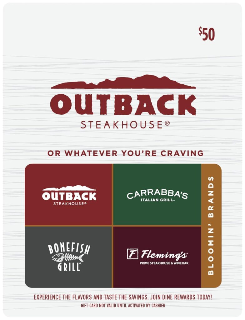 Outback Steakhouse Multibrand Restaurant Gift Card $50