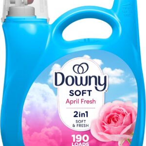 Downy Soft, 2 in 1 Soft and Fresh Liquid Fabric Softener, April Fresh, 140 fl oz, 190 Loads, Fabric Conditioner Liquid provides softness and freshness for fabrics