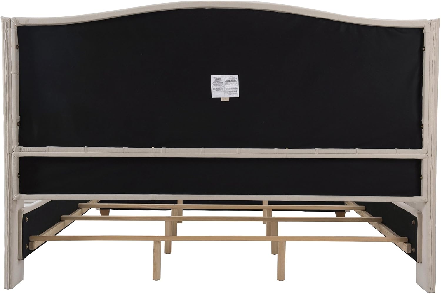 Jennifer Taylor Home Marcella Upholstered Shelter Headboard Bed Set, King, Sky Neutral Beige Polyester - Image 8