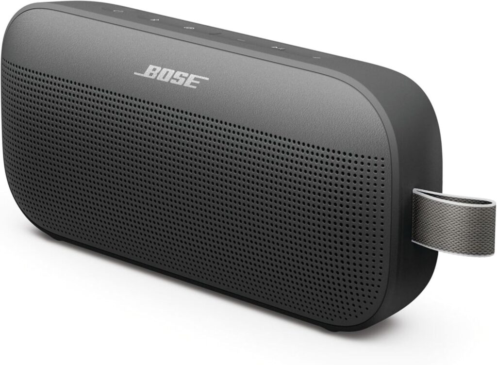 Bose SoundLink Flex Bluetooth Speaker (2nd Gen) - Portable Outdoor Speaker with Hi-Fi Audio, Waterproof and Dustproof, USB-C, Up to 12 Hours Battery Life, Black