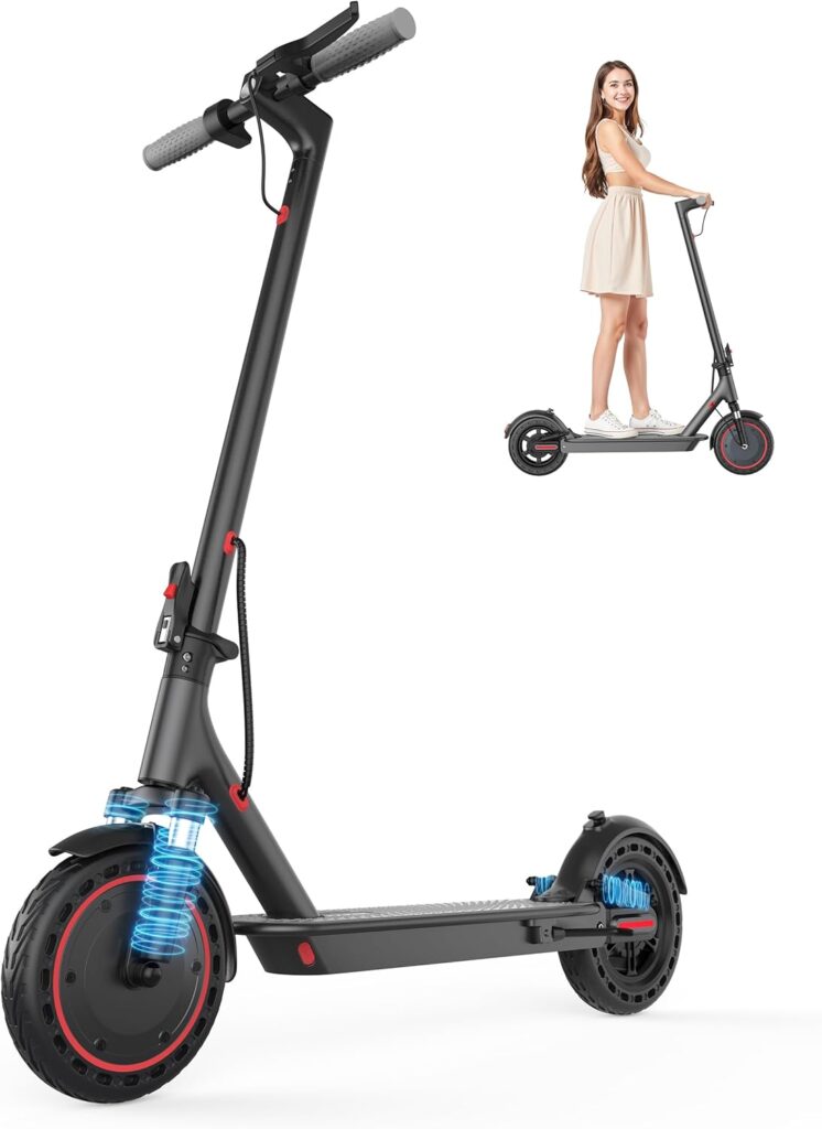VOLPAM Electric Scooter, 350W/500W Powerful Motor, 8.5"/10" Solid Tires, 19/22Mph, 28/23/21/16 Miles Max Range, Dual Braking