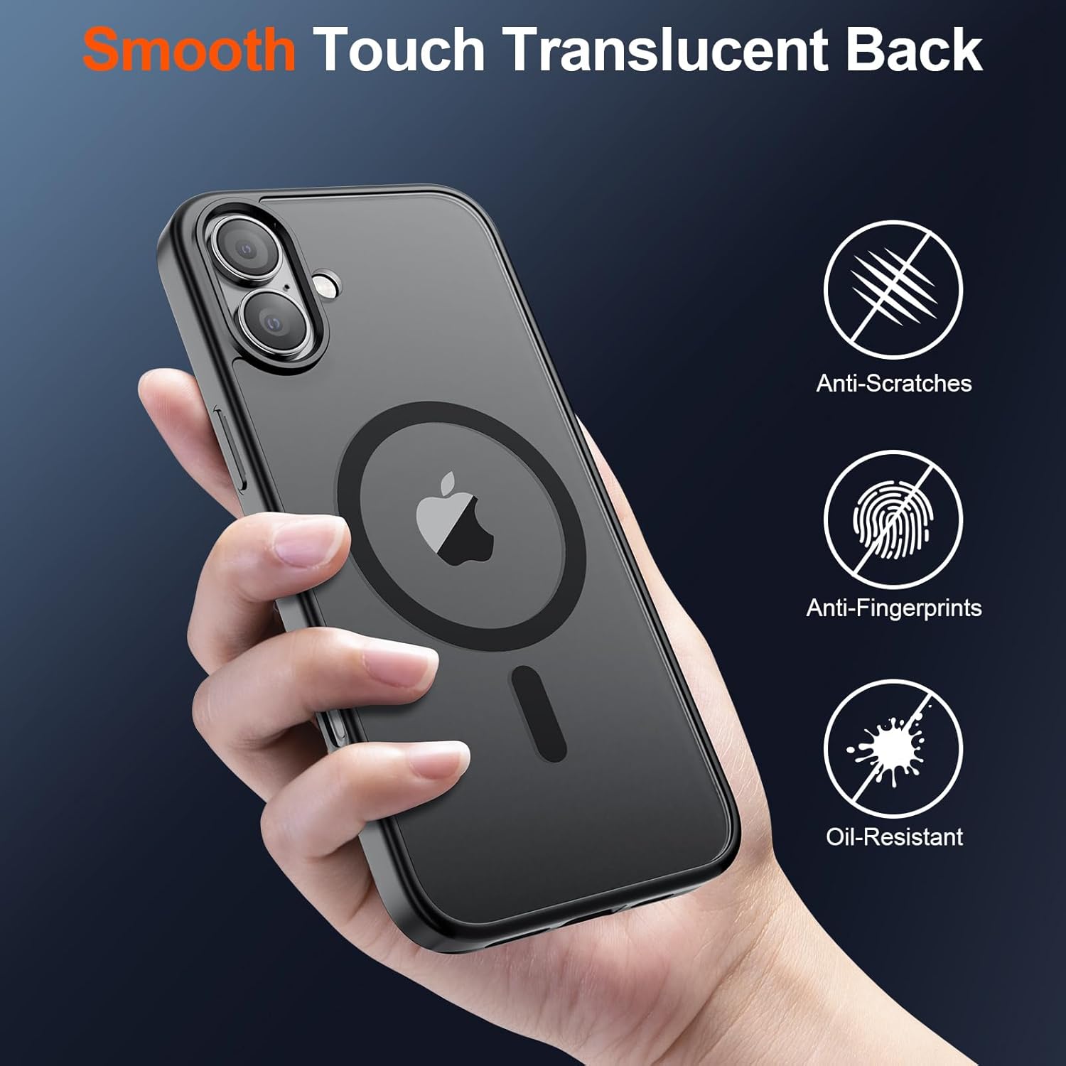 SUPFINE Magnetic for iPhone 17 Case (Compatible with MagSafe)(Military Grade Drop Protection) Translucent Matte Shockproof with Anti-Fingerprint Phone Cover,Black - Image 6