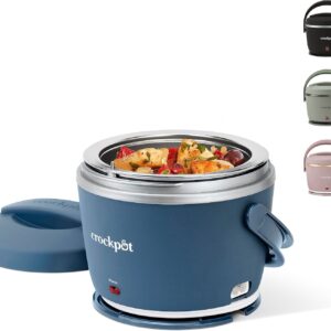 Crock-Pot 20-Ounce Electric Lunch Box, Portable Food Warmer, Faded Blue, Perfect for Travel, Car, On-the-Go, Keeps Food Warm, Spill-Free, Dishwasher-Safe, Ideal Gift for Men and Women
